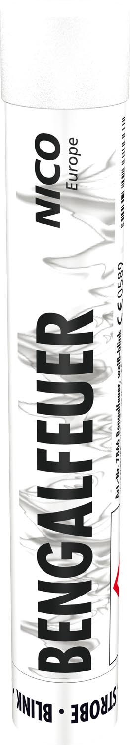 bengalfeuer_weiss-blink_einzeln Nico Europe Bengalfeuer Weiß-Blink